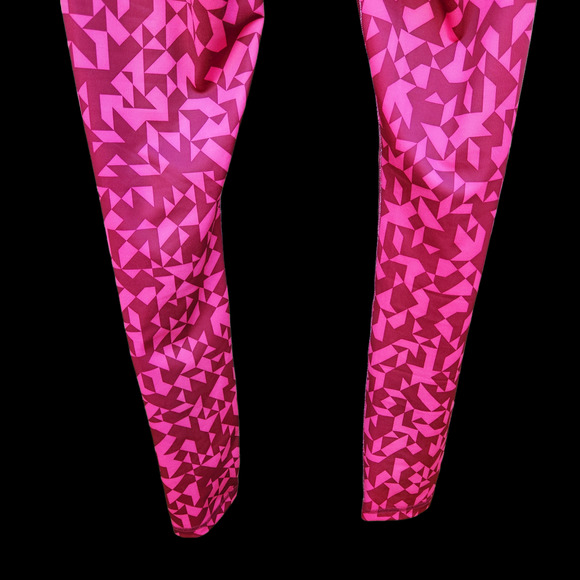 Reebok Geometic Print Pink Burgundy Women's Leggings Size Small Ankle Length - Picture 7 of 12